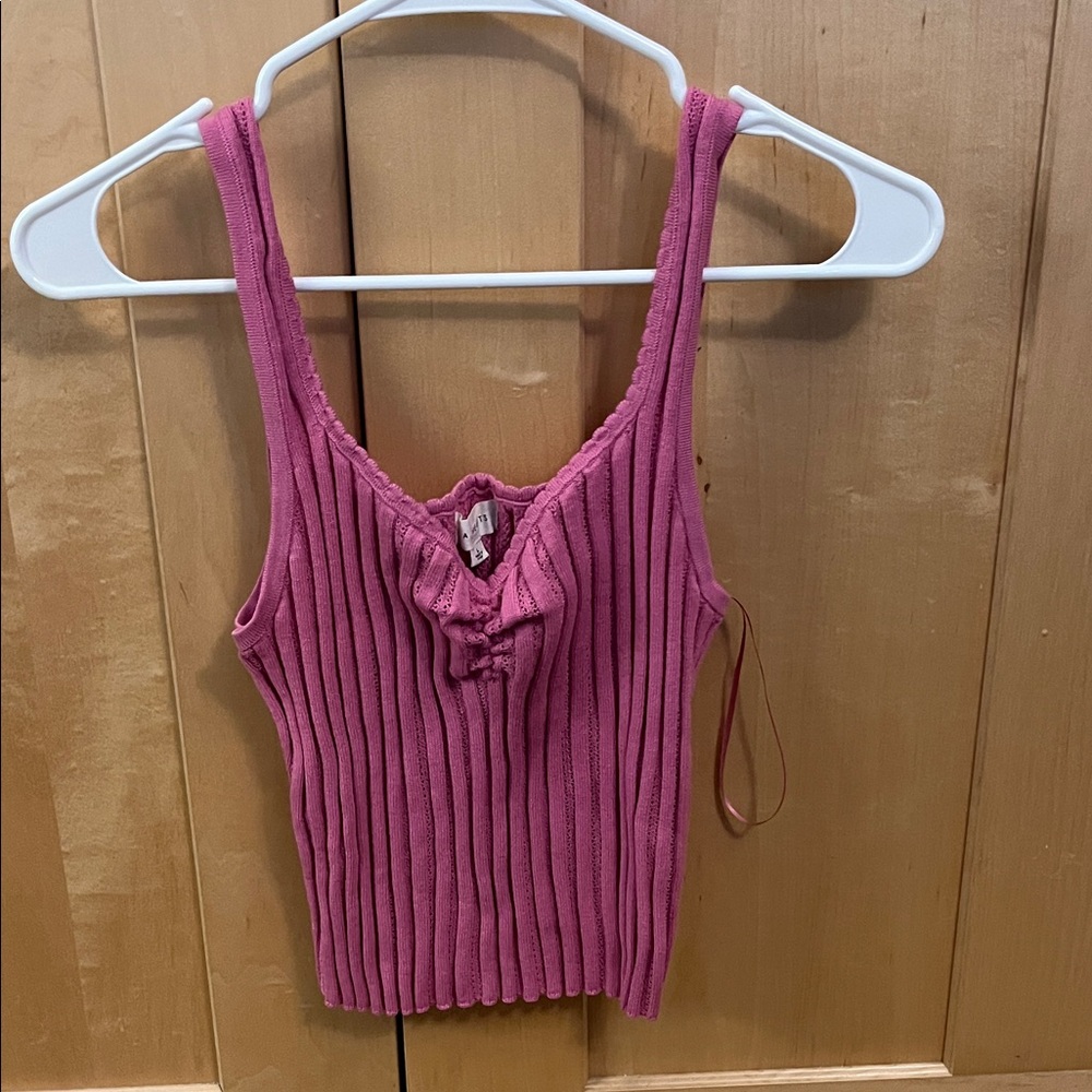 La Hearts Mauve Ribbed Tank Top